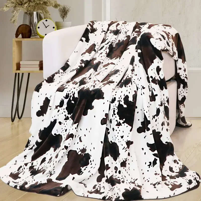 Soft and warm cow print blanket-plush