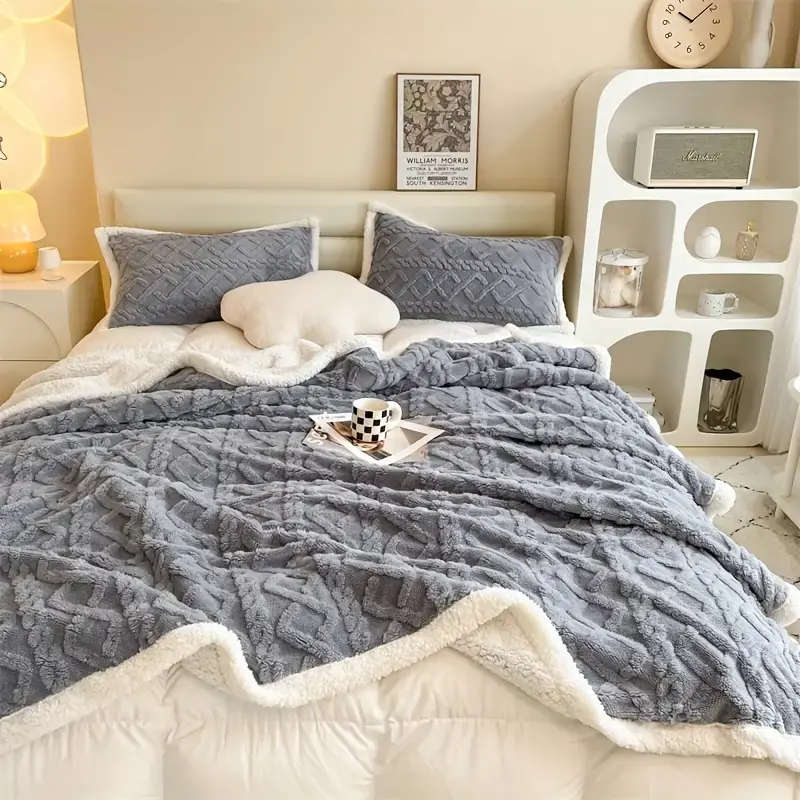 Double sided Lambs Wool bed blanket