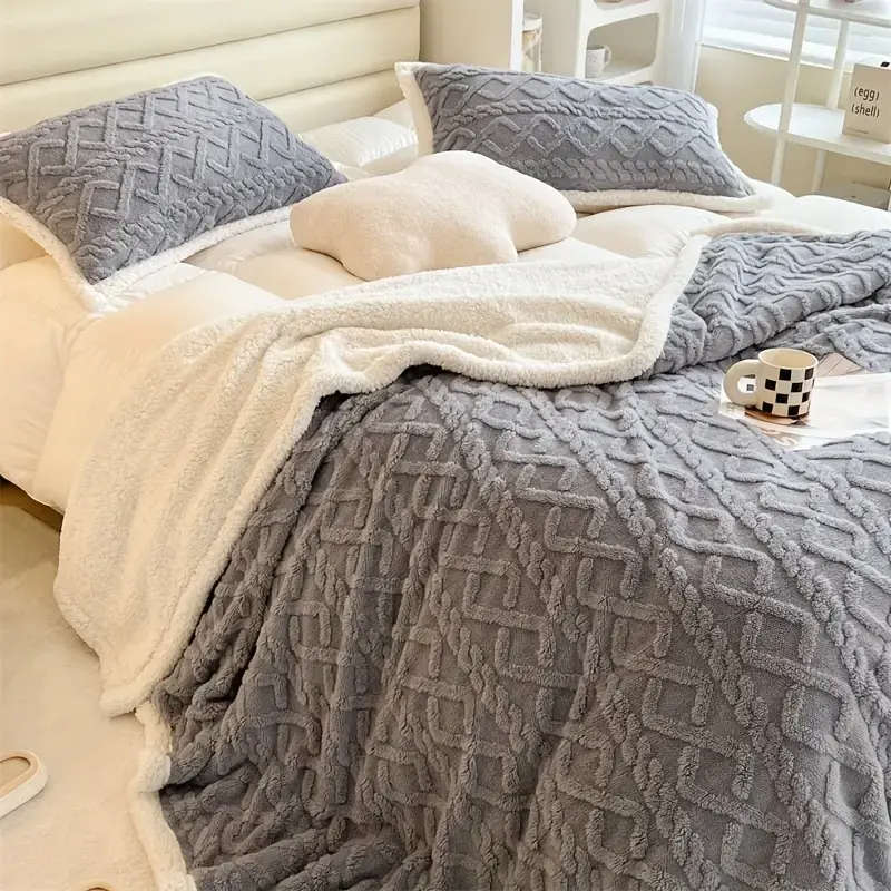 Double sided Lambs Wool bed blanket