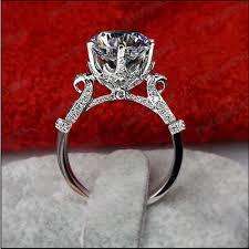 2.7 ct. White Sapphire Vintage style crown ring