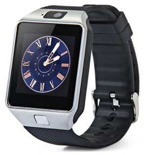 Silver Smartwatch Phone DZ09, Bluetooth, Single SIM Phone Dialer Camera Sleep Monitor Message Sync