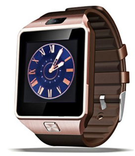 Brown Smartwatch Phone DZ09, Bluetooth, Single SIM Phone Dialer Camera Sleep Monitor Message Sync