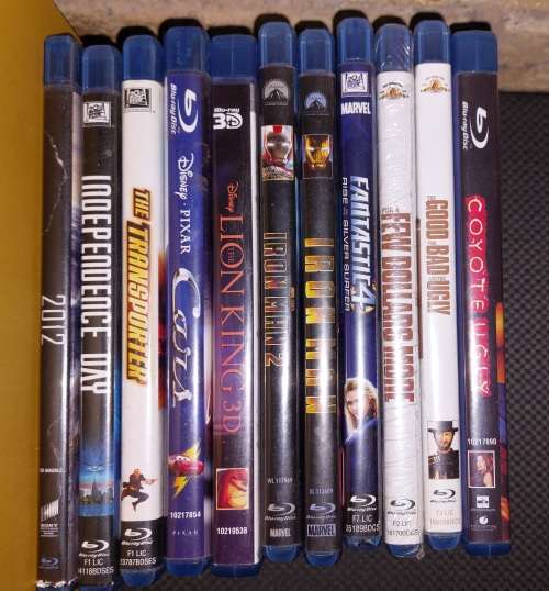 24 piece Blu-Ray collection. >Pirates of the Caribbean 1-4  >Transformers 1-3  >Iron Man 1+2, etc