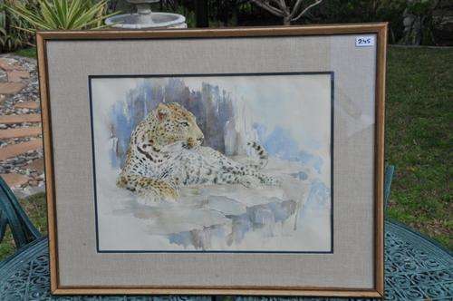 wild live - water color "leopard" -by Patricia Willes, calming, pleased, must have in cottage