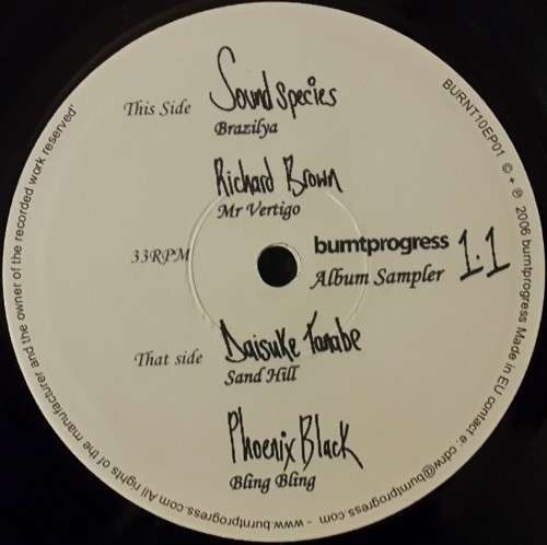 VARIOUS - BURNTPROGRESS 1.1 (ALBUM SAMPLER) - 10" VINYL