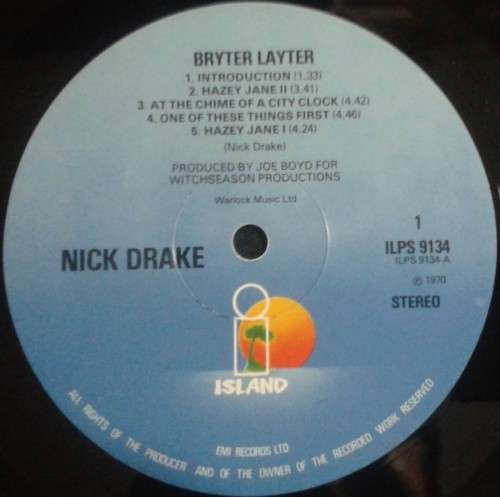 NICK DRAKE - BRYTER LAYTER - VINYL LP