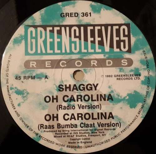 SHAGGY - OH CAROLINA - RAYVON - RIVERS OF BABYLON - 12" VINYL