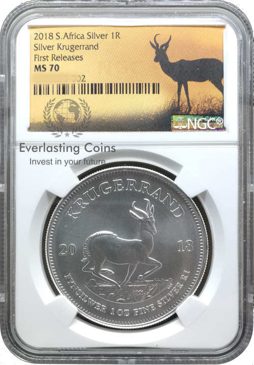 2018 Silver Krugerrand FIRST RELEASE MS70
