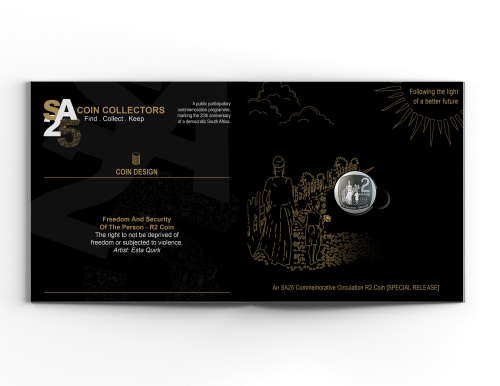 SA25 COMMEMORATIVE CIRCULATION R2 COIN: FREEDOM AND SECURITY OF THE PERSON