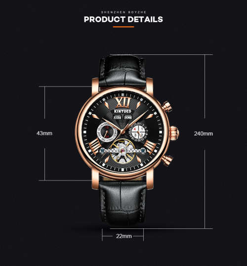 KINYUED - Original Luxury Brand Automatic Mechanical Tourbillon Men`s Wrist Watch