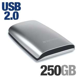 Verbatim 250 GB USB 2.0 Portable External Hard Drive (Silver)