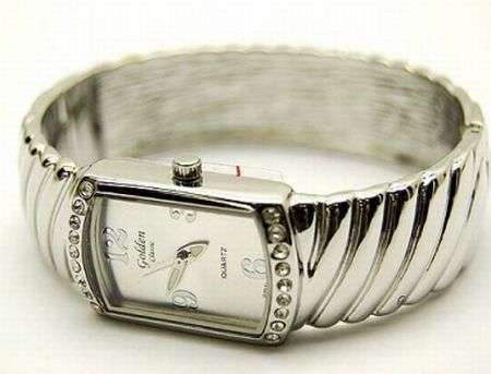 SQUARE FACE QUARTZ WATCH WITH AUSTRIAN CRYSTALS ON THE BEZEL - HINGE LADIES  SILVER WATCH