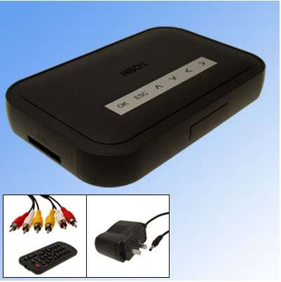 NBOX Universal media player supports RMVB,AVI,MPEG, MP3, WMA USB2.0 SD Card