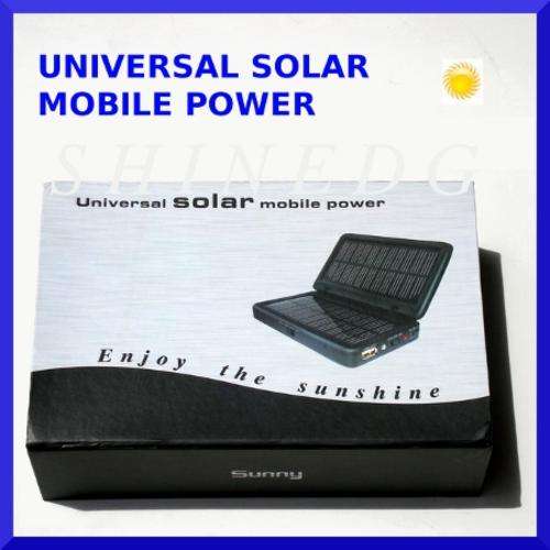 2500mAh Solar Battery Charger for iPods, Phones, Cameras and USB Devices with LED flashlight