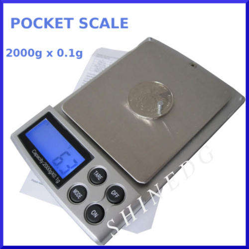 2000g x 0.1g Digital Electronic Pocket Scale