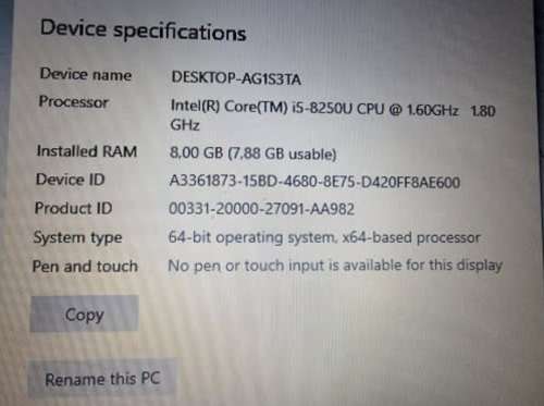 Bargain Asus vivobook 15 x540u i5 8th gen