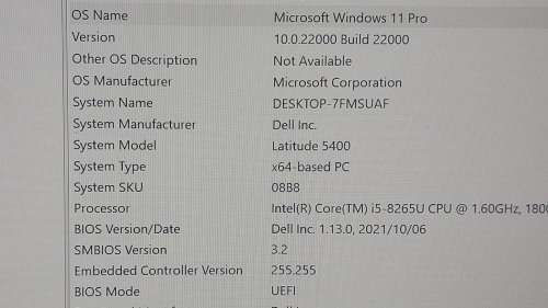 Bargain Dell Latitude, 8th Gen i5-8265U, 16GB RAM, 256Gb ssd