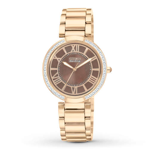 CITIZEN Eco Drive D'orsay Rosegold Diamond Accent Ladies Dress Watch"WITH REAL DIAMONDS!!"