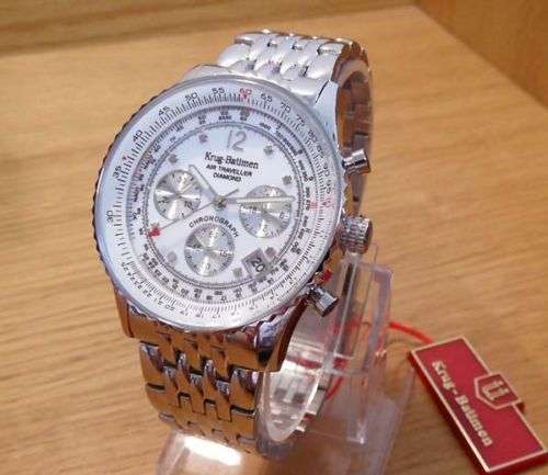 KRUG BAUMEN Air Traveller DIAMOND Chronograph Gents Dress Watch (CLASSY GOOD LOOKS!!)
