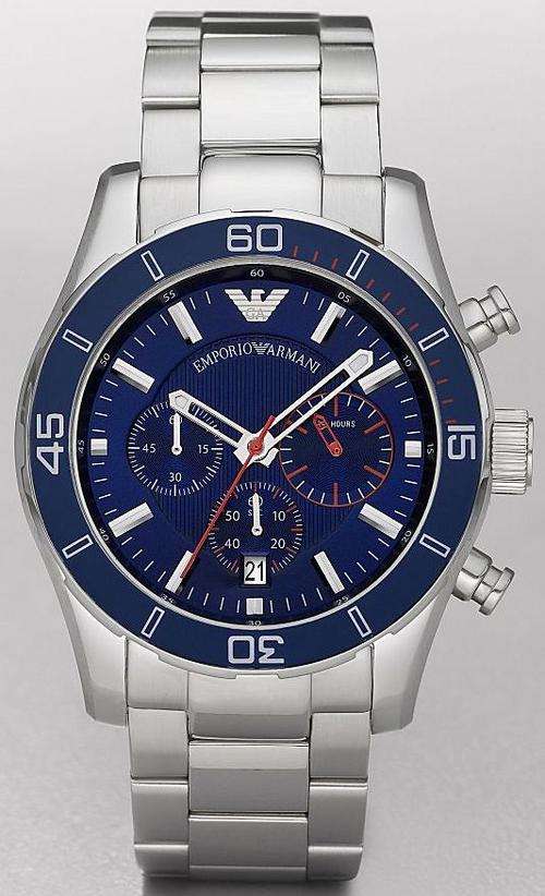 New EMPORIO ARMANI Luxury Sports Blue Stainless Steel Gents Watch**EXCLUSIVELY NEW**