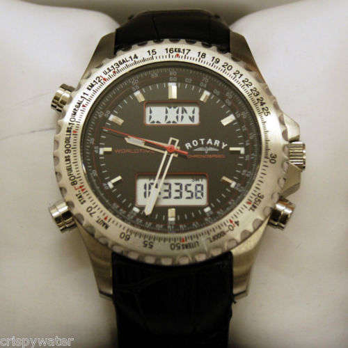 ROTARY Chronospeed World Time Gents Watch*RARE ITEM*