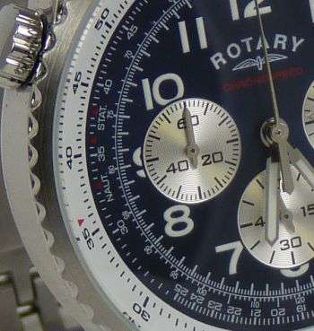 ROTARY Chronograph Aviator Pilot Gents Watch*RARE ITEM*