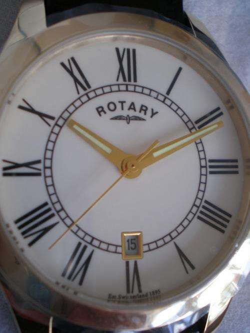 NEW ROTARY Beaumont Gold Plated Black Leather strap Wristwatch"NEW ARRIVAL"