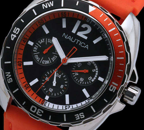 NEW Nautica Unisex Day/Date Orange Strap  Watch**NEW ARRIVAL**