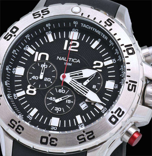 New NAUTICA S.W.A.T Black Tachymeter Chronograph Gents Watch"SUPERIOR CRAFTSMANSHIP!