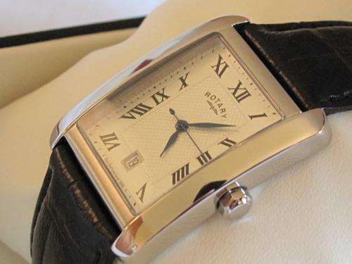 NEW MENS ROTARY CGS00007 Silver Plated Gents Watch