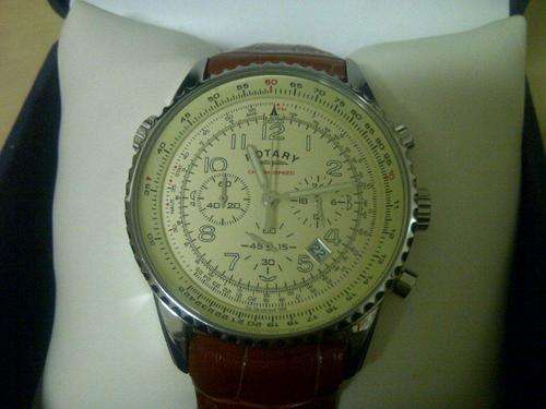 ROTARY Chronograph Aviator Pilot Cream Dial Gents Watch*1 AVAILABLE*