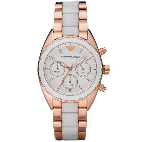 *NEW* EMPORIO ARMANI  Ladies Sportivo 2Tone Chronograph Watch**PERFECT FOR YOU!!**