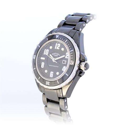 *NEW* ROTARY FULL Ceramique Black Quartz Ladies Watch(MODERN & SOPHISTICATED!!)