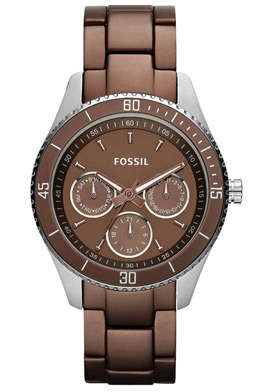 FOSSIL Stella Day/Date Brown Alluminium Ladies Watch**STUNNING TIMEPIECE!!!**