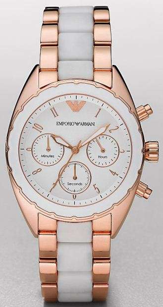 *NEW* EMPORIO ARMANI RoseGold Sportivo Ladies Chronograph Watch**GREAT X-MAS GIFT!!!**