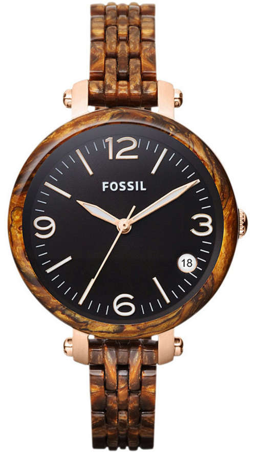FOSSIL Heather Mid-Size Brown Resin Ladies Quartz Dress Watch**STUNNING TIMEPIECE!!!**