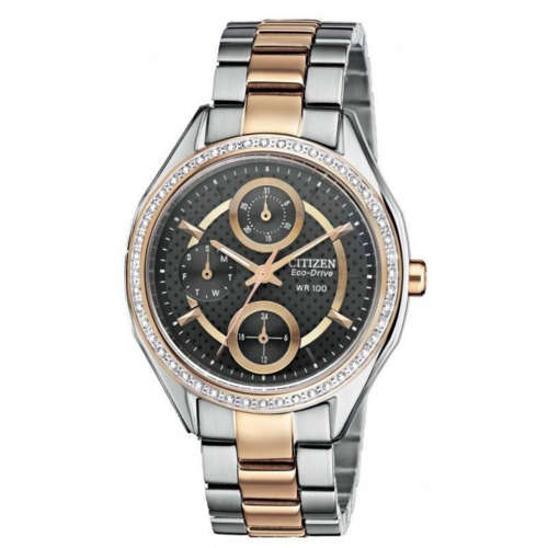 New Citizen Eco-Drive POV 2.0 Two-Tone Ladies Dress Watch"NO MORE BATTERIES EVER!"