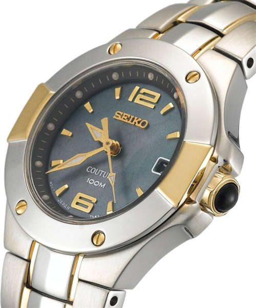 New SEIKO Coutura 2-Tone Mother-of-Pearl Dial Ladies Quartz Dress Watch"HIGH END SEIKO!!"