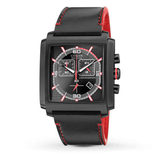 CITIZEN Eco Drive MFD 3.0 Black Leather Chronograph Gents Watch"TOP RATED!!"