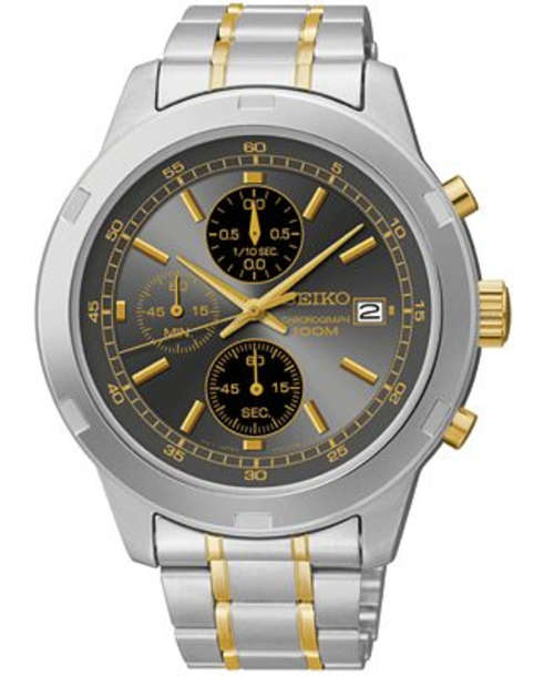 Latest SEIKO Chronograph 2-Tone Tachymeter Gents Quartz Dress Watch( LOWEST PRICE!!!)