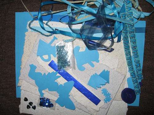 **BRILLIANT BLUES** Scrapbooking Paper and Embellishments Add On Set!!!