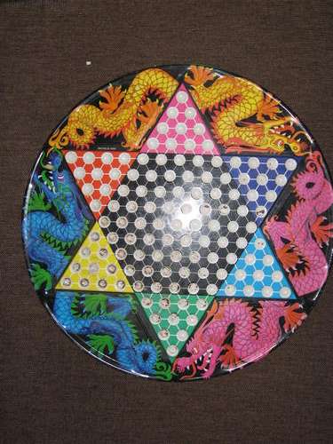 VERY OLD Chinese Checkers Tin Playing Board (made in England)