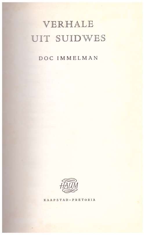 Verhale uit Suidwes deur Doc Immelman