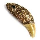 Very Unique Genuine Wolf Teeth Amulet Pendant Brown