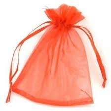 Orange Organza Drawstring Bag