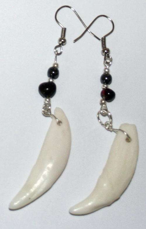 Wolf Teeth Earrings White