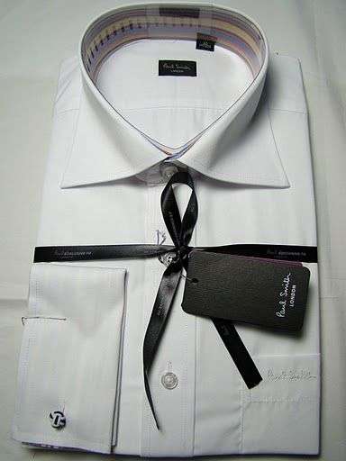 Paul Smith men's shirt size M white on cufflinks