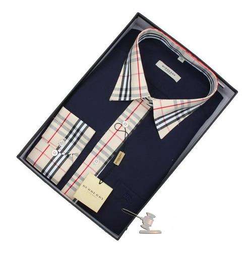 Burberry men's shirt size Large (42) color: dark-dark blue