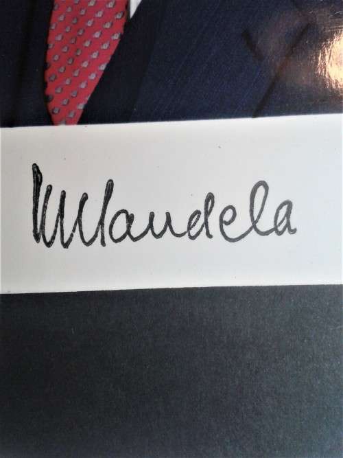 1 x Hand Signed Framed Photo of Nelson Mandela + First Day Cover