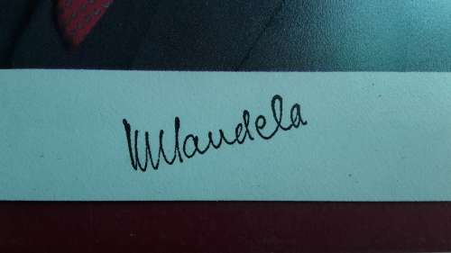 1 x Hand Signed and auto-pen signed Framed Photo of Nelson Mandela